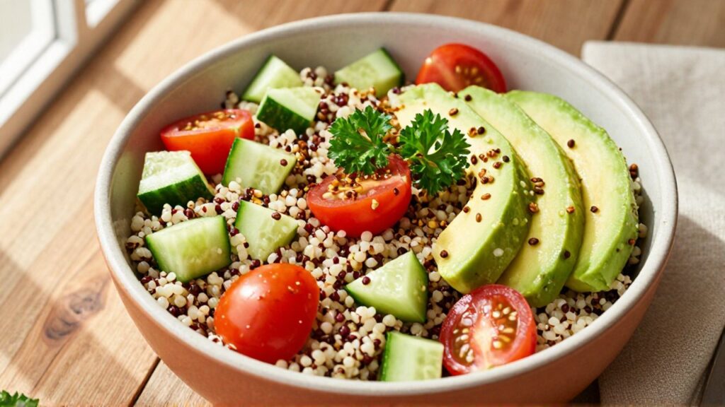 Ensalada de quinoa con pepino